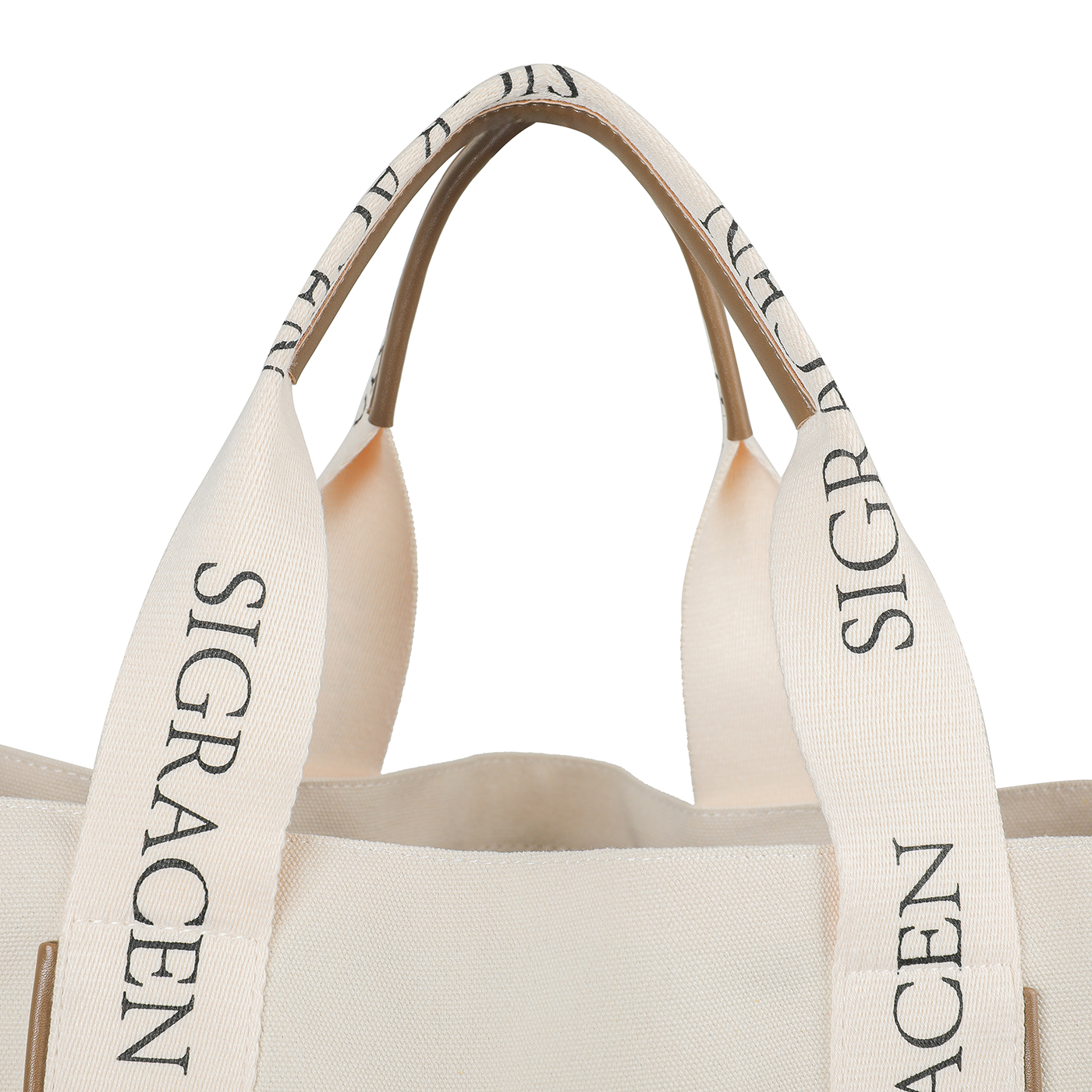 Women Logo Strap Canvas Tote Bag2