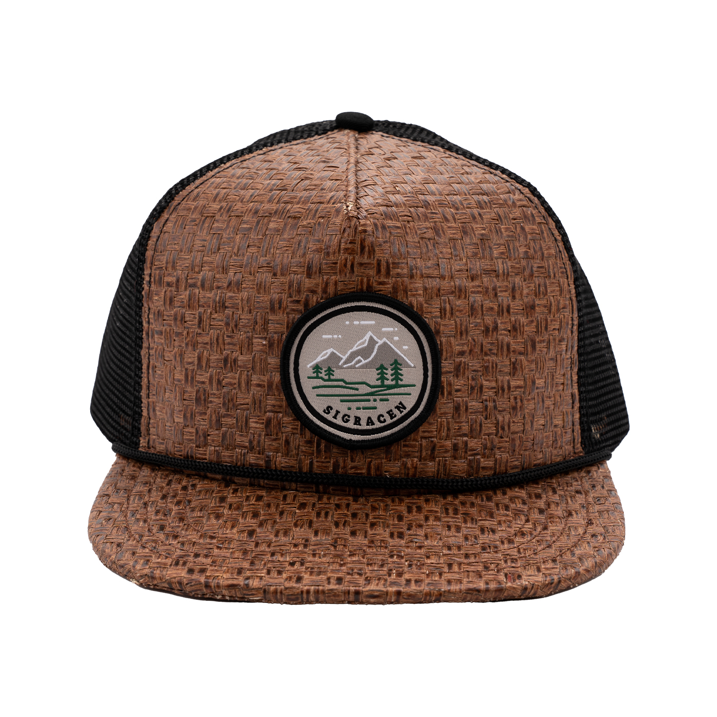 Rope Straw Trucker Hat With Snapback