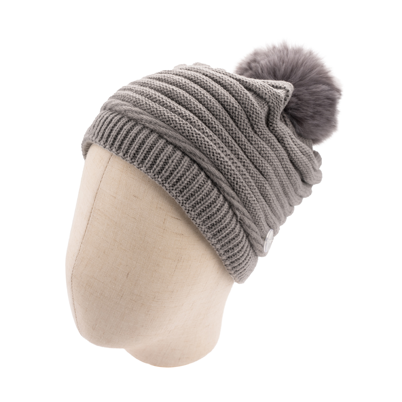 Slouchy Beanie With Pom Pom