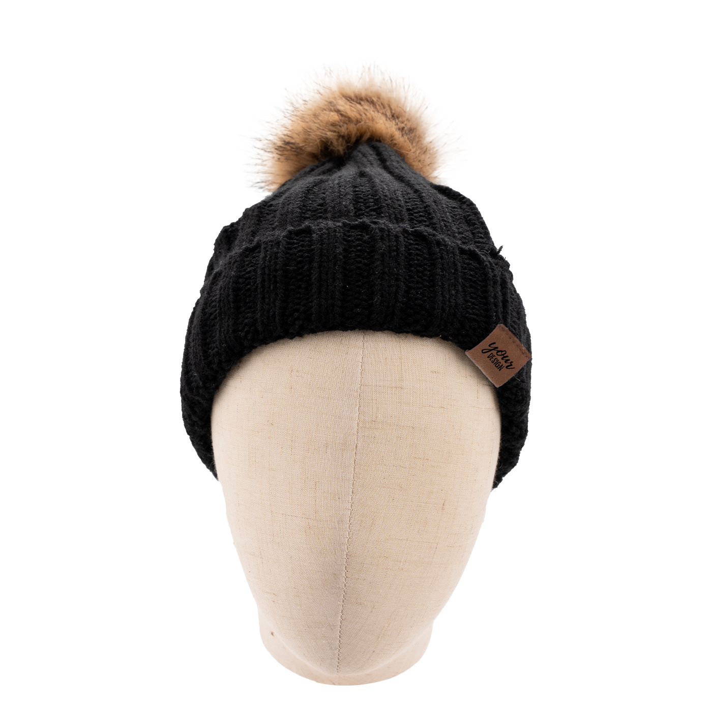 Ribbed Pom Pom Beanie With Cuff1