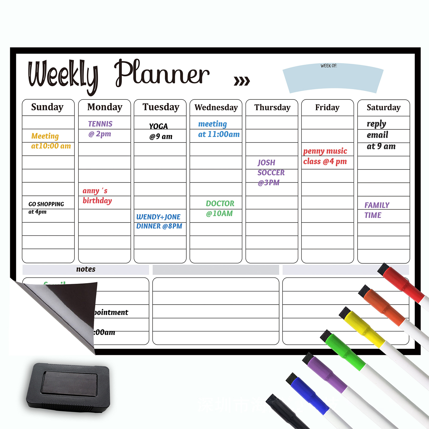 Dry Erase Magnetic Refrigerator Calendar