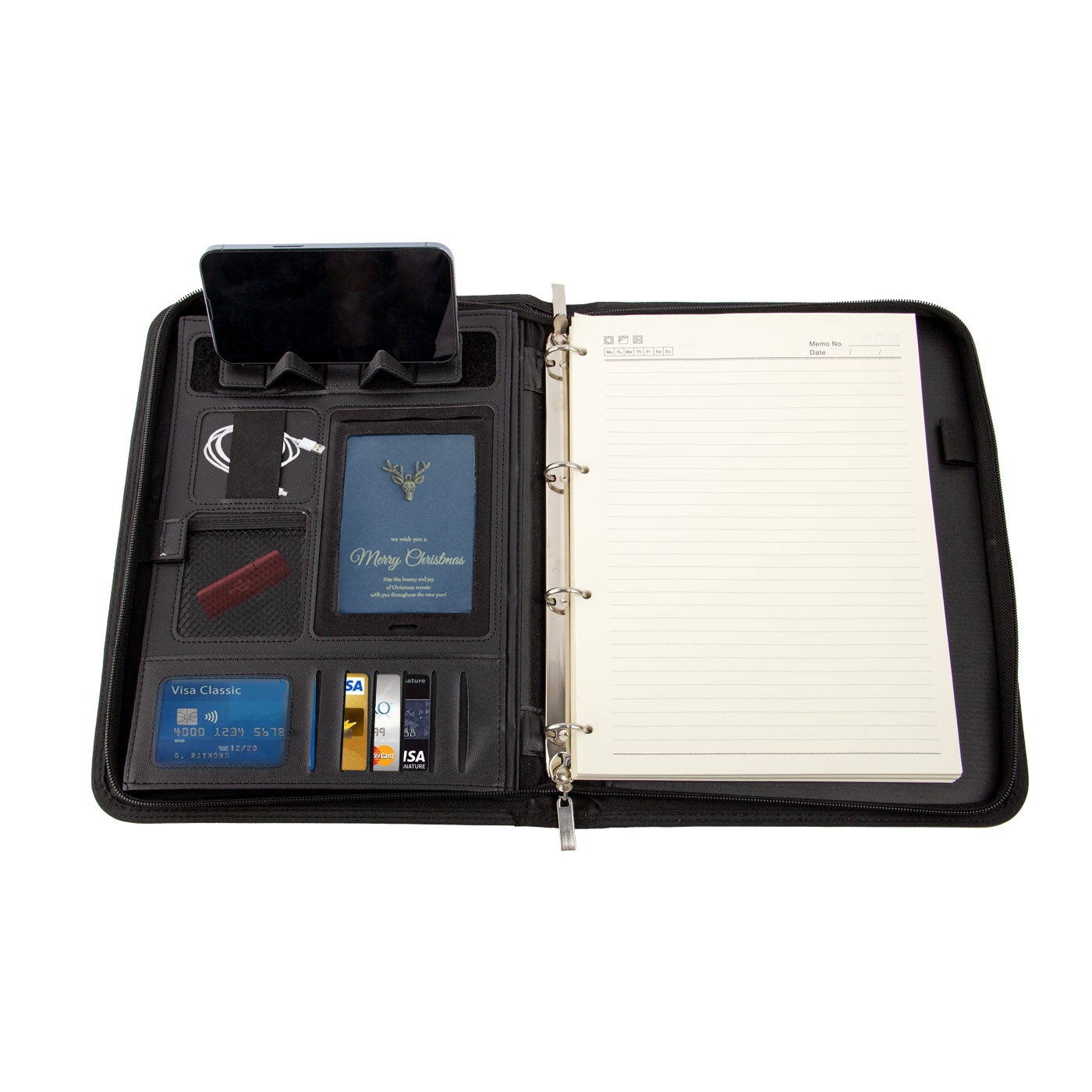 Zippered PU Leather Padfolio2