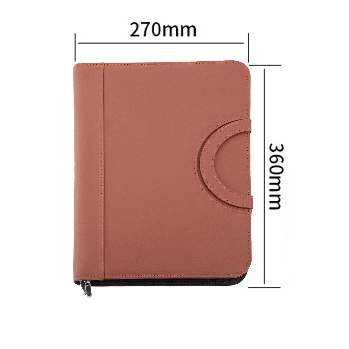 A4 PU Leather Zippered Padfolio With Handle3