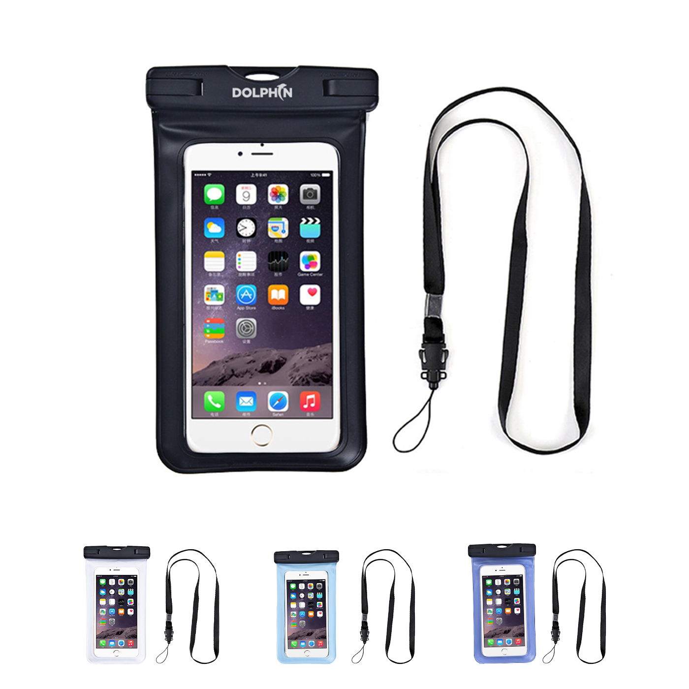 PVC Waterproof Phone Pouch With Lanyard