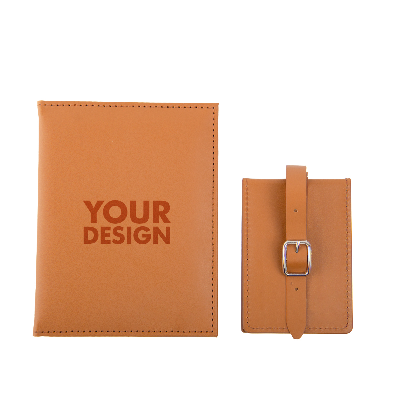 PU Leather Luggage Tag Passport Holder Set1