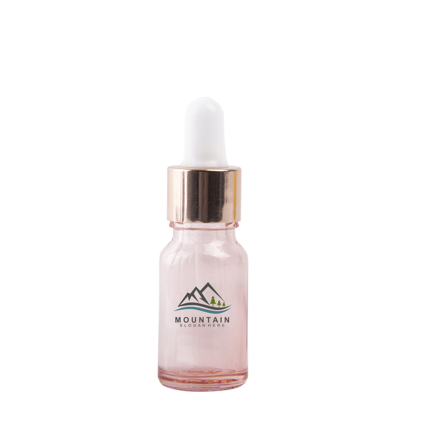 Tropfflasche, Rosa Glas, Roségold, 10ml