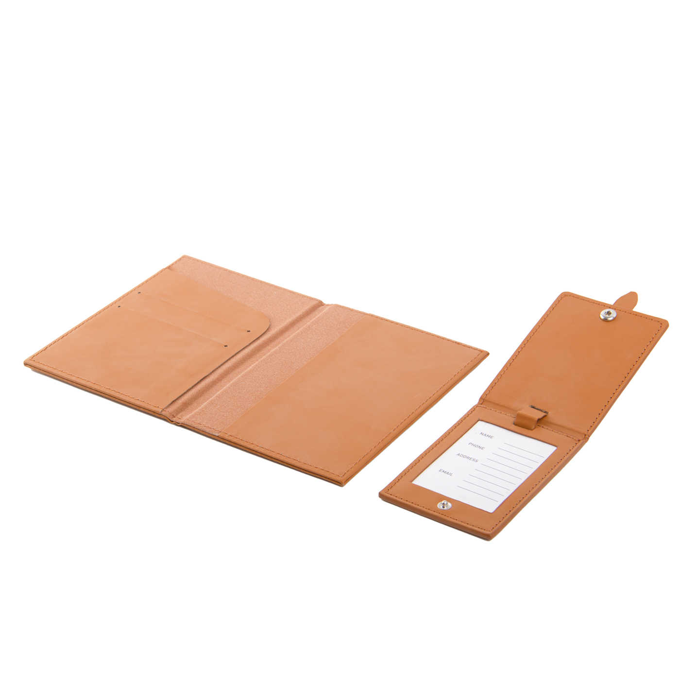 PU Leather Luggage Tag Passport Holder Set2