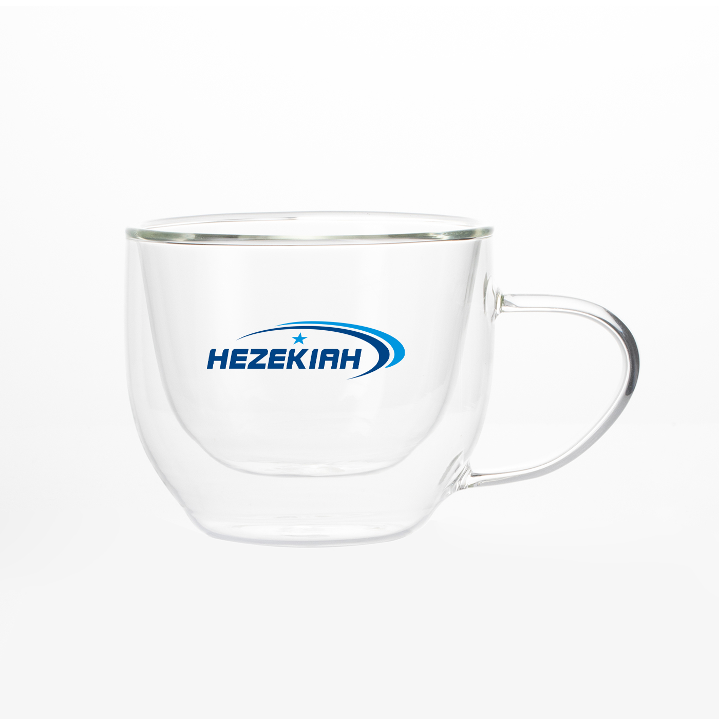 Glasbecher mit Henkel, doppelschichtig, 8 oz.