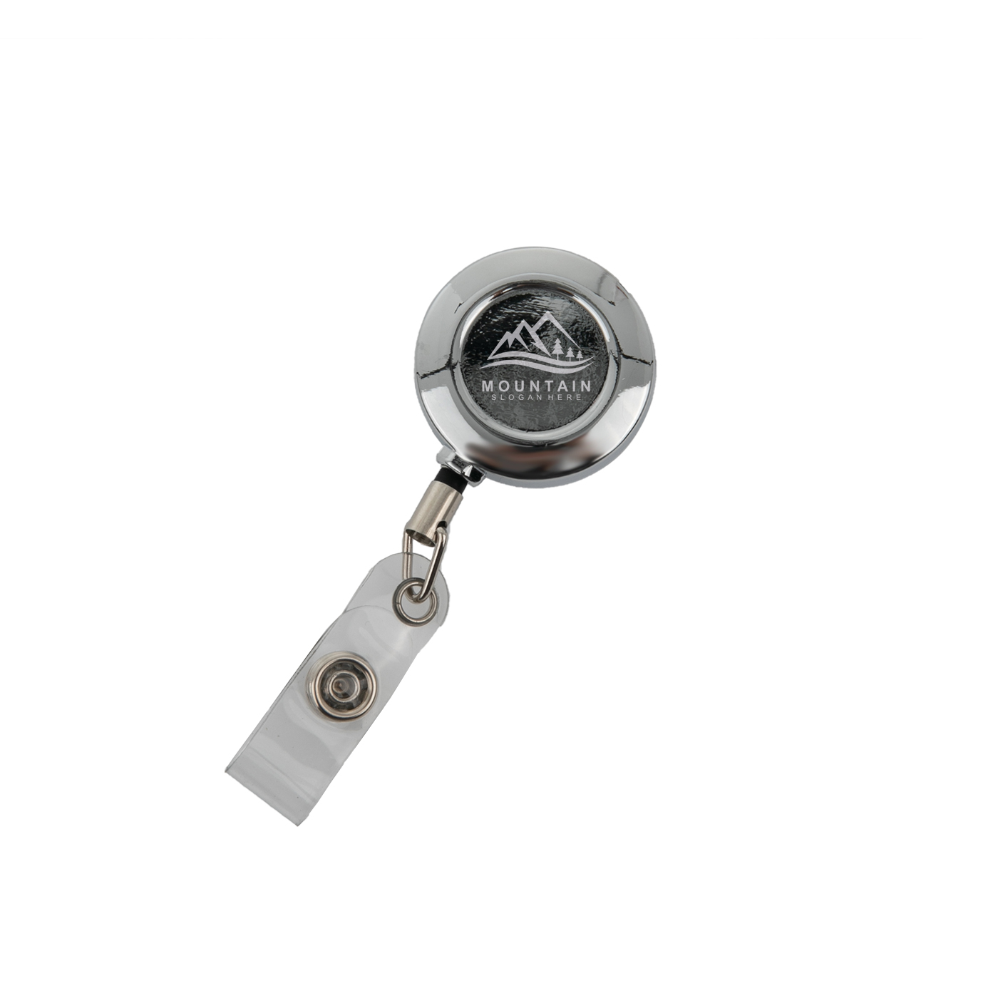 Abzeichenrolle, Metall, ausziehbar, rund
