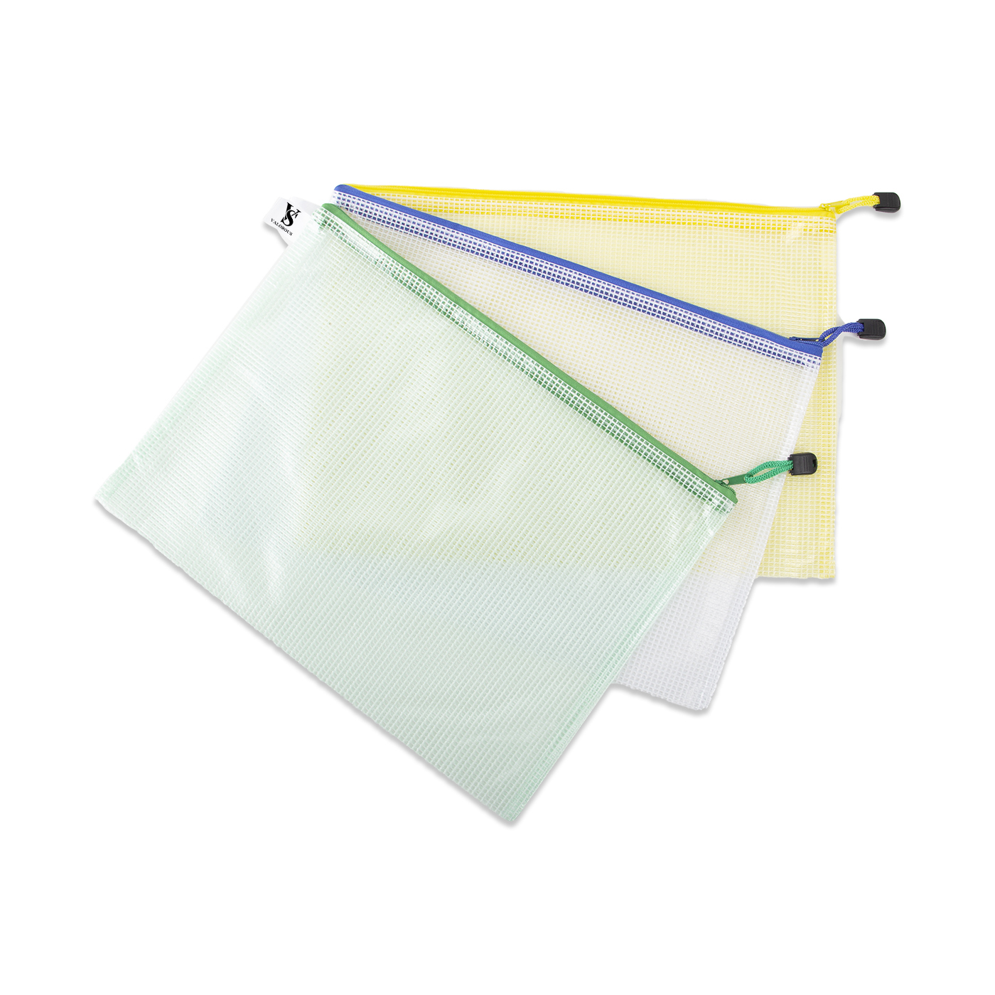 Mesh Clear Zipper File Pouch