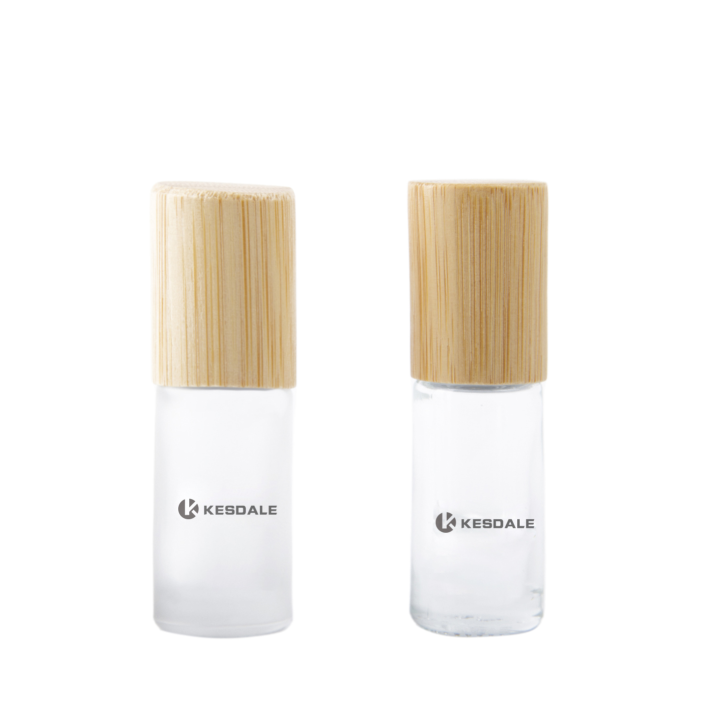 Rolle auf Flasche mit Bambus Deckel, mattes Glas, 5ml