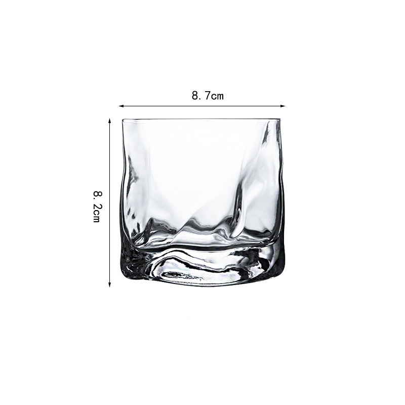 Custom 250ml Clear Irregular Whiskey Glass2
