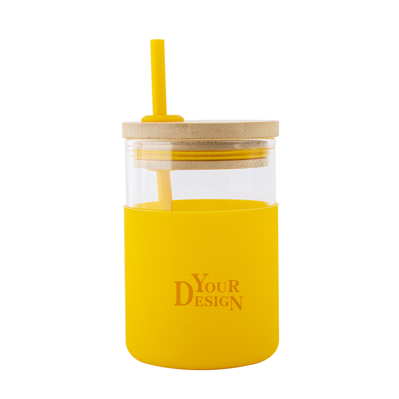 12 oz. Bamboo Lid Glass Tumbler With Silicone Sleeve1