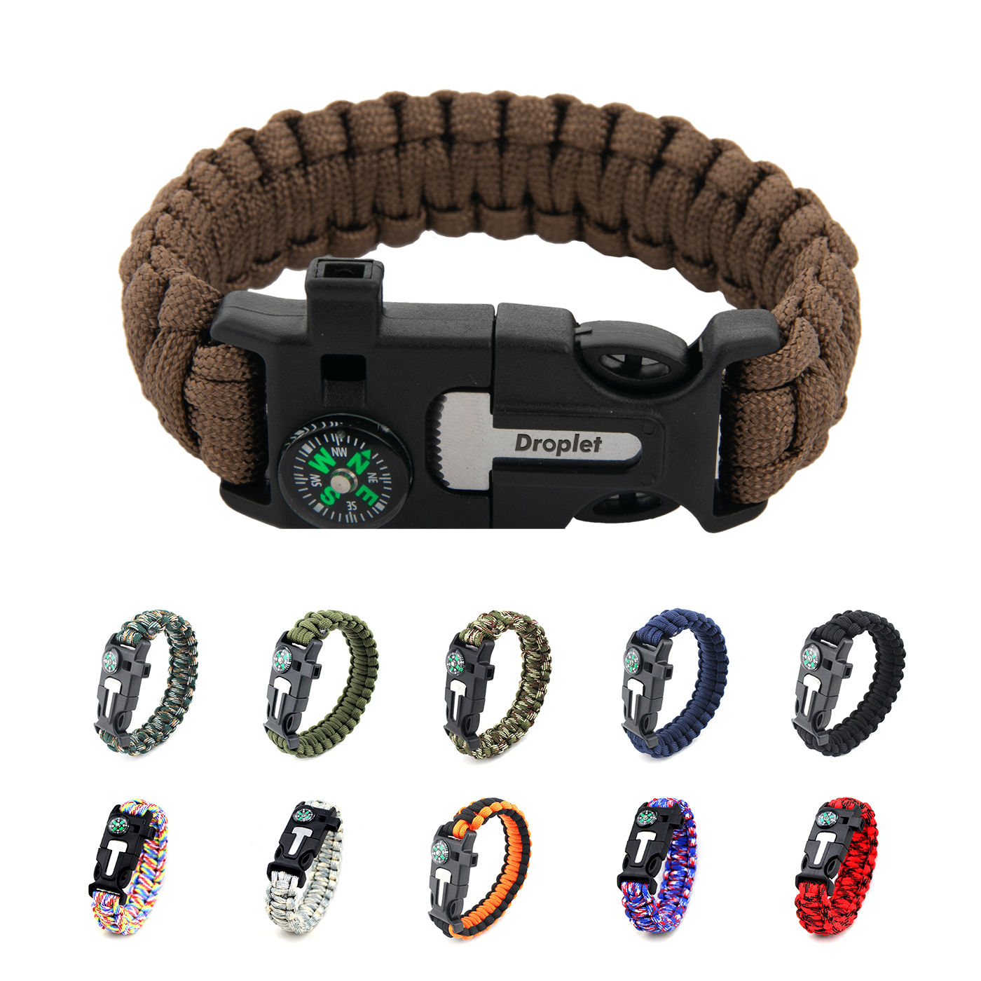 Survival-Armband, Paracord, 5 IN 1, Outdoor