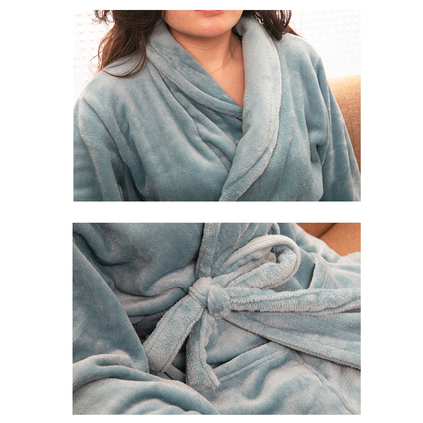 Lapel Flannel Bathrobe2