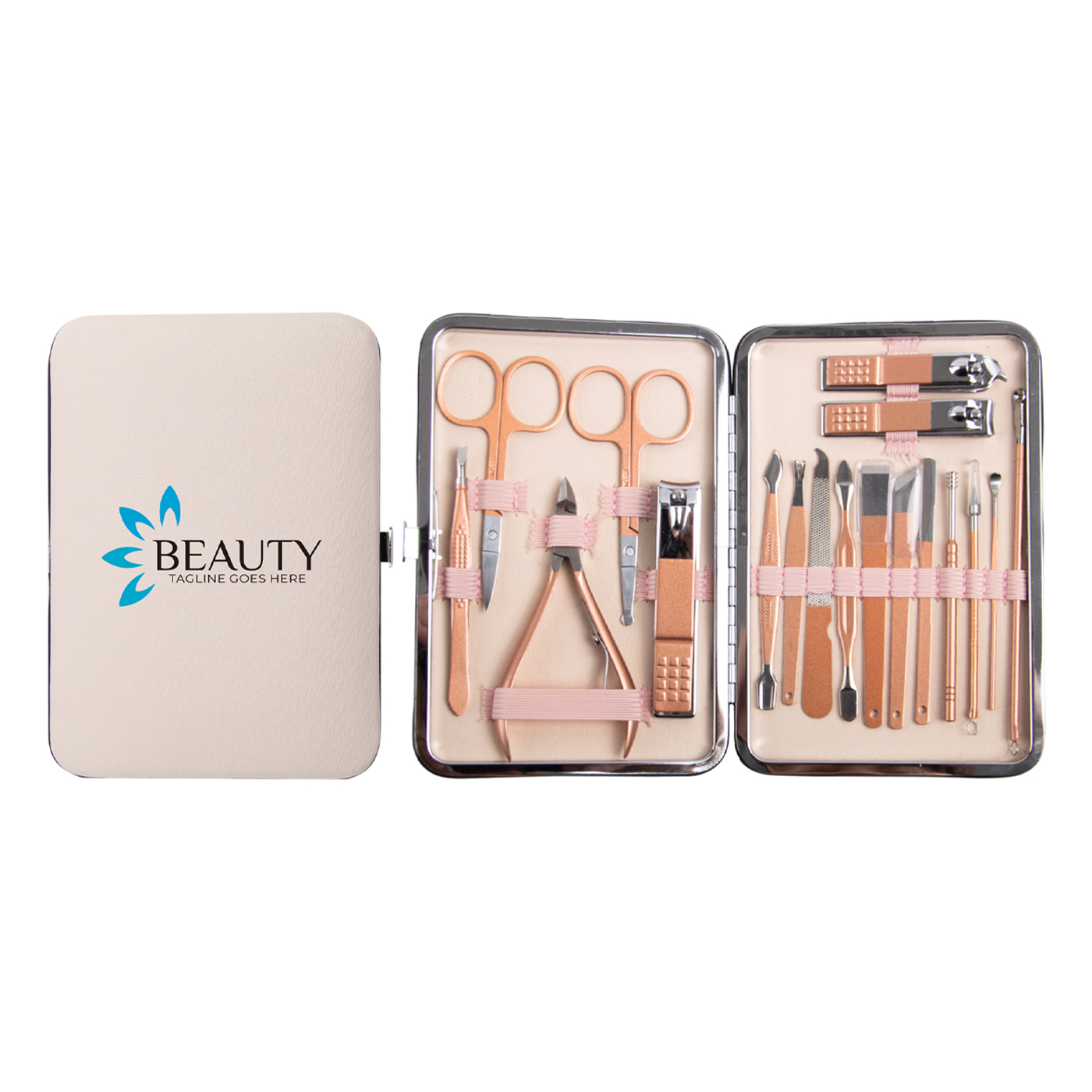 Nagelknipser-Set, Roségold, 18 in 1
