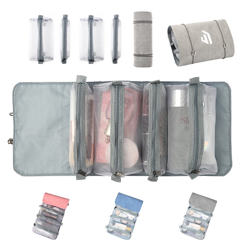 Schminktasche, aufrollbar, abnehmbar, 4-fach faltbar