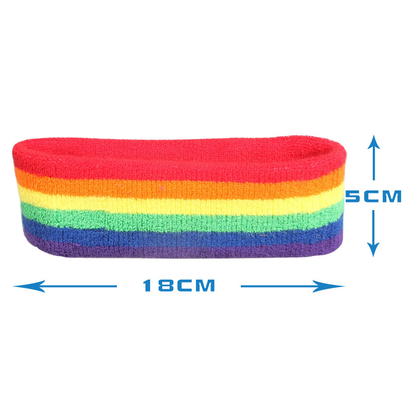 Rainbow Terry Cloth Headband2