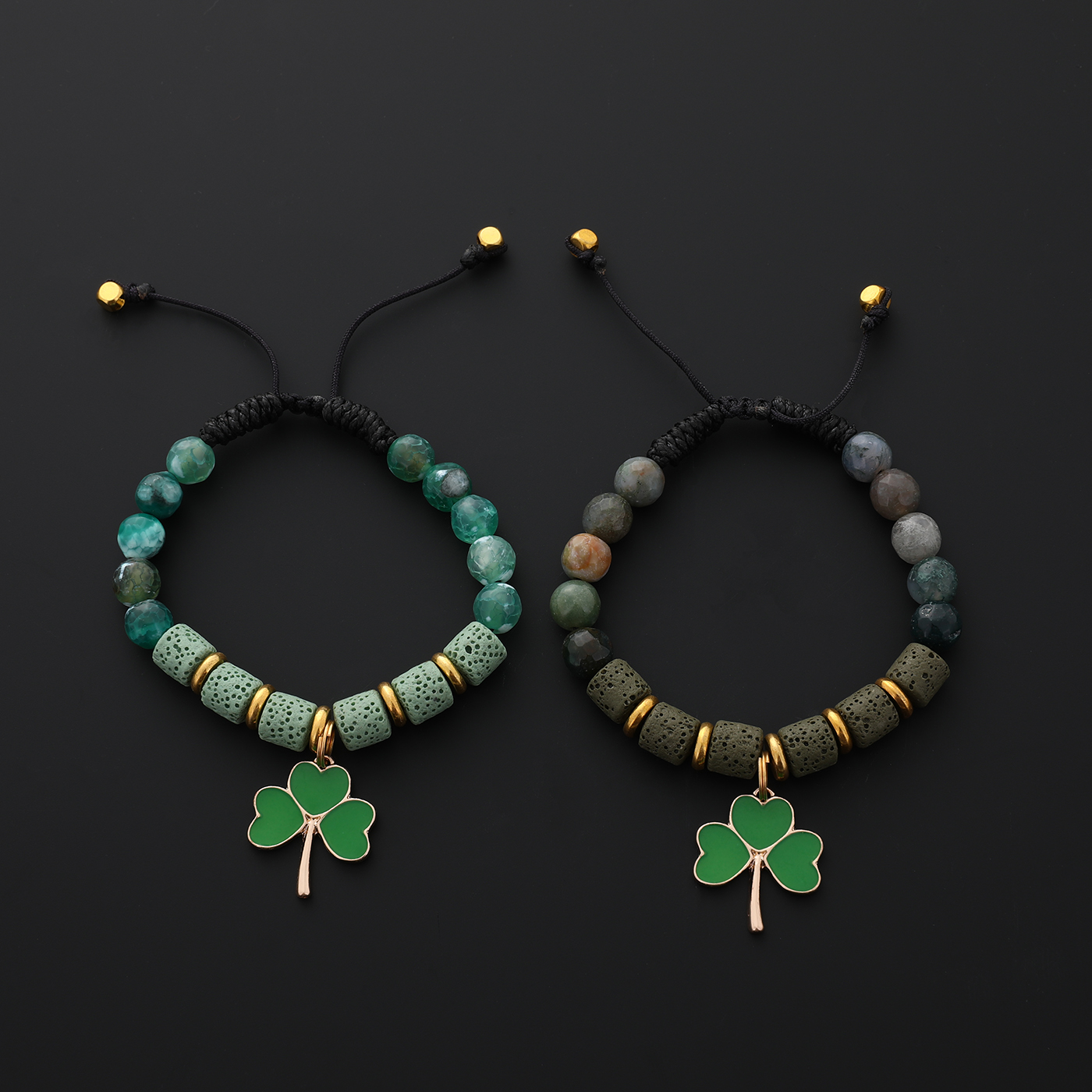Custom Nature Stone Clove Lucky Bracelet1