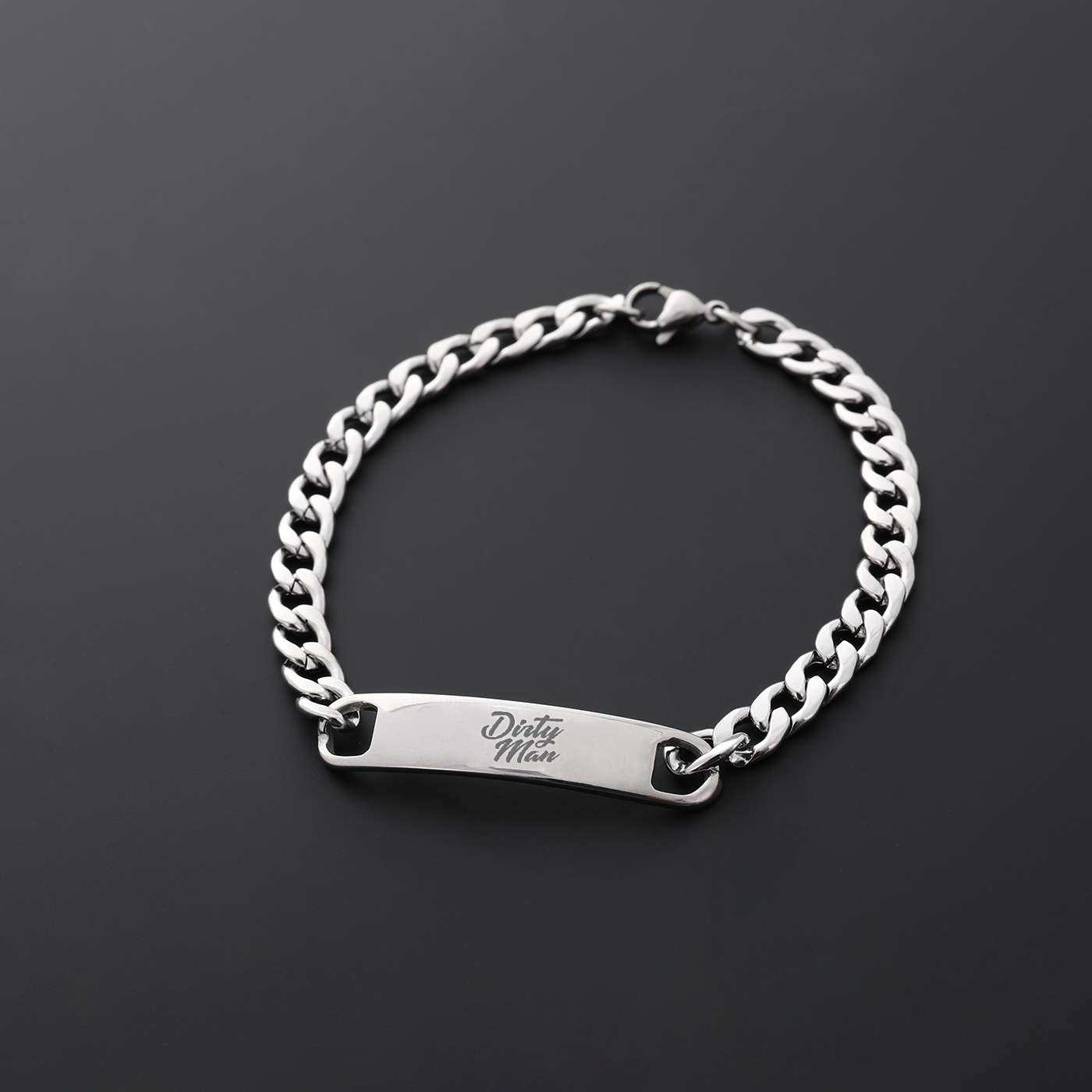 Armband, Namensschild, Edelstahl, individuell graviert