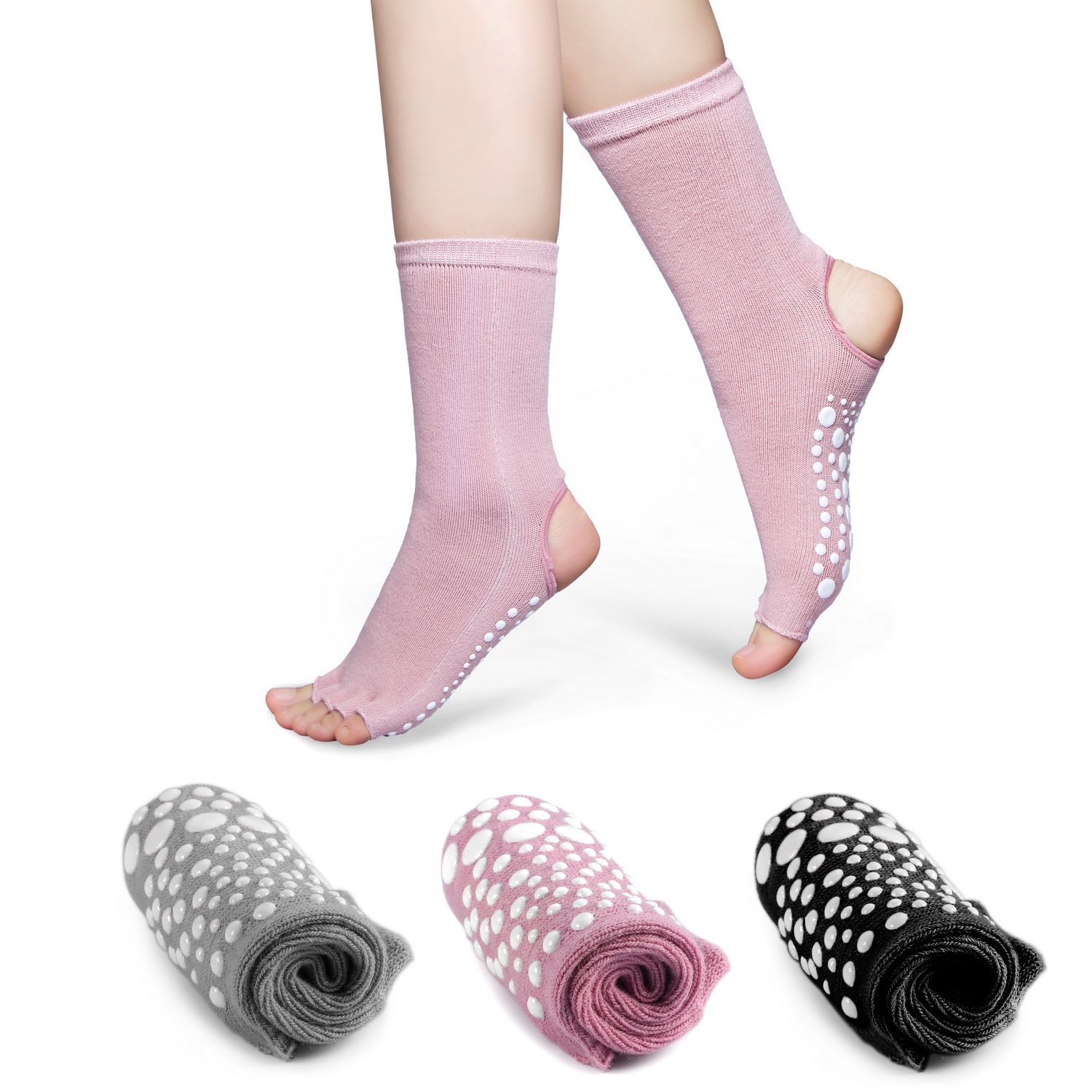 Cotton Toeless Yoga Socks