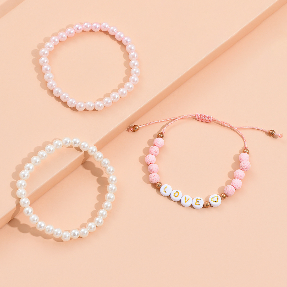 3Pcs Stretch Plastic Bracelet Set