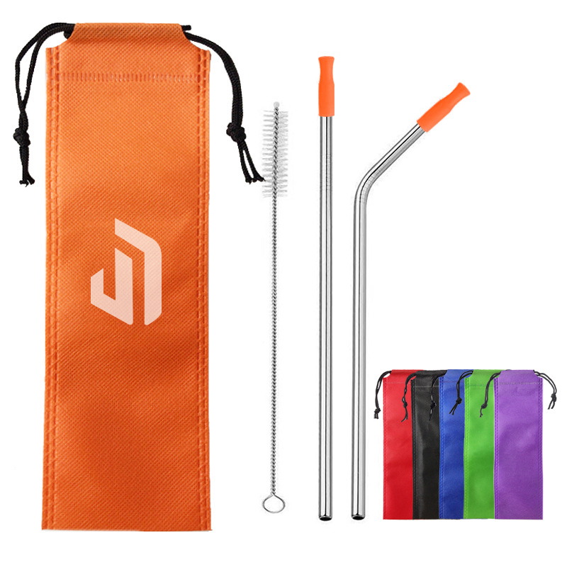 Reusable Drinking Metal Straw Set With Pouch1