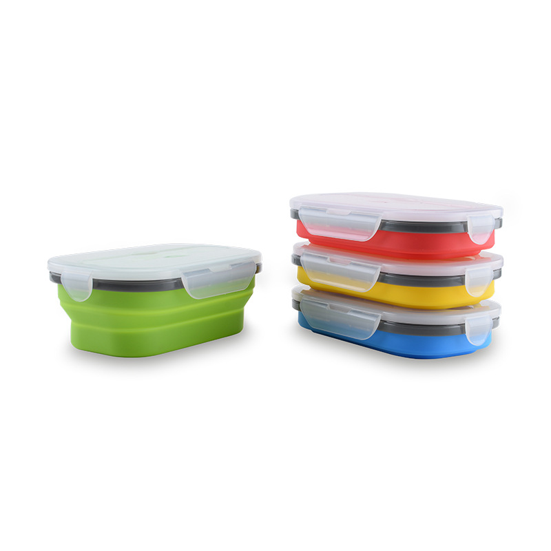 Lunchbox, Silikon, quadratisch, faltbar