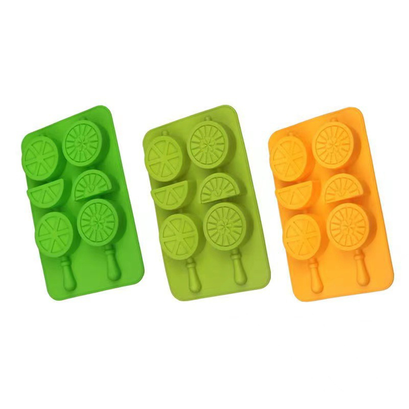 Eiswürfel-Tablett mit wiederverwendbaren Stöcken, Silikon, Zitronenform