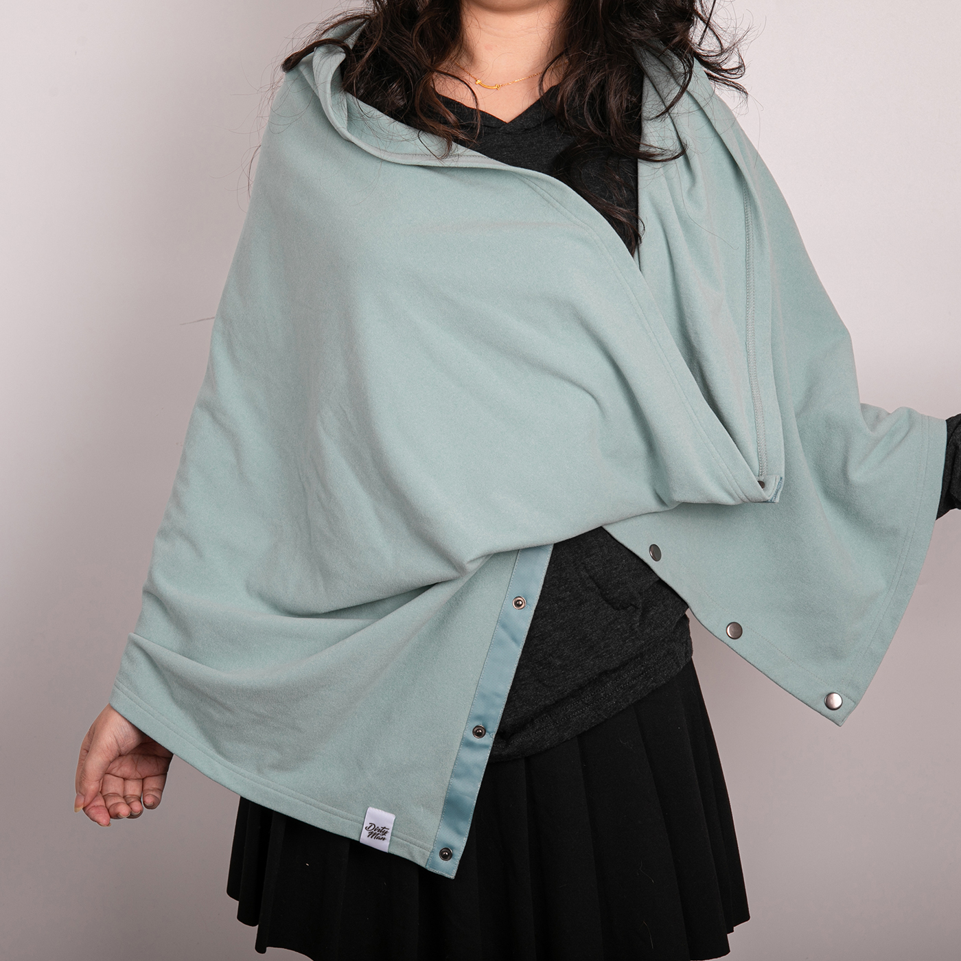 Solid Color Button Shawl