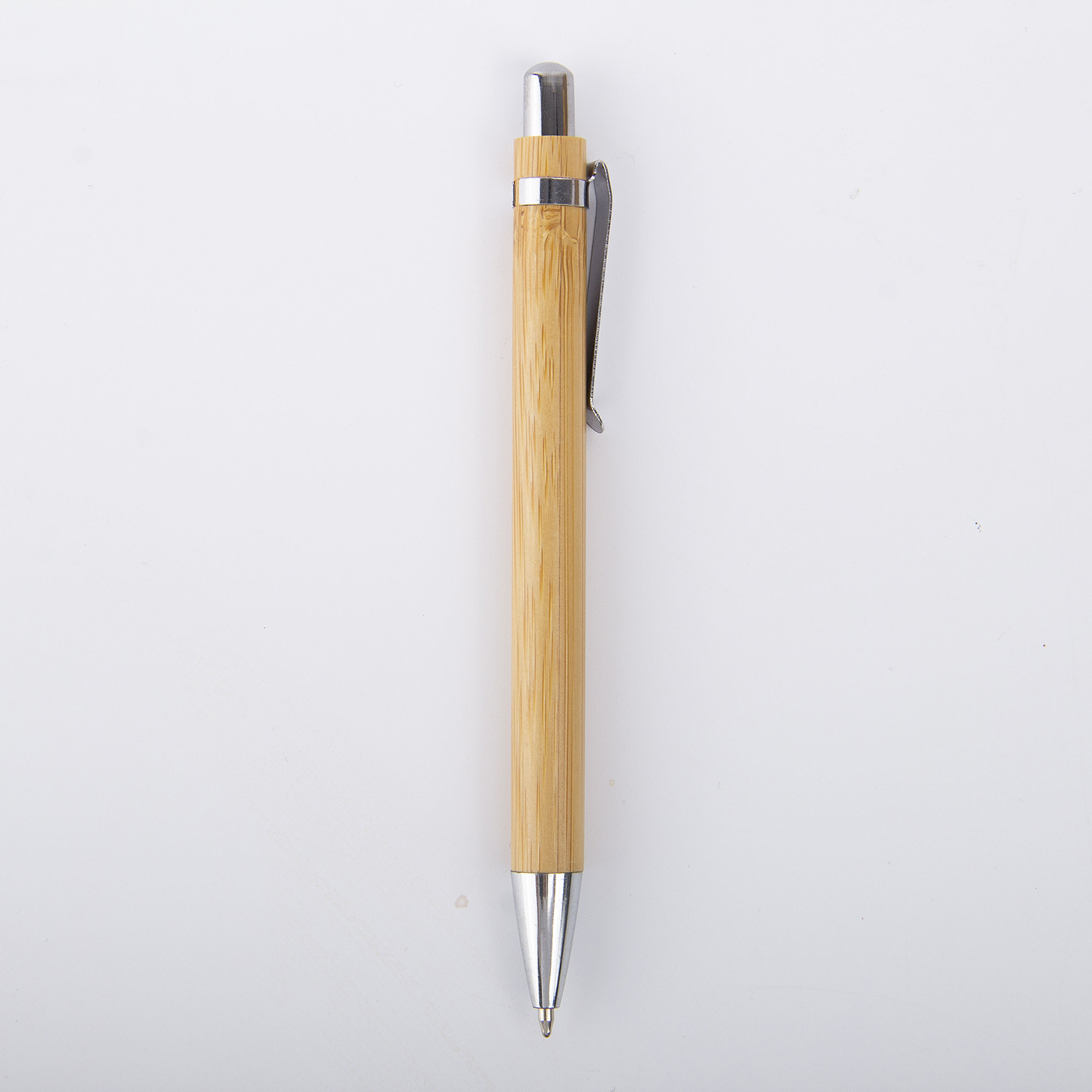 Bamboo Retractable Ballpoint Pen With Clip2