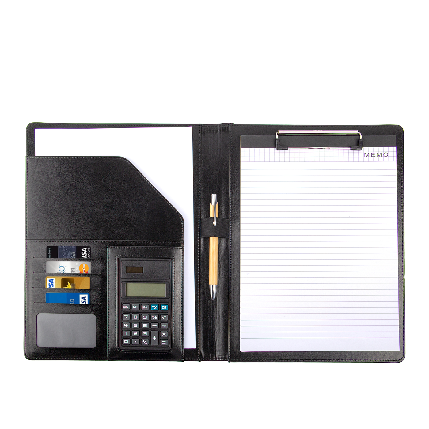 A4 Faux Leather Padfolio With Clipboards1