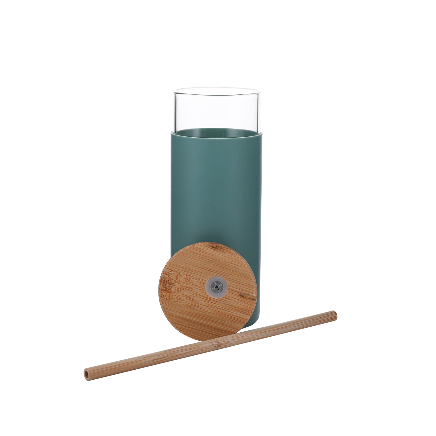 16 oz. Glass Tumbler With Sleeve And Bamboo Straw & Lid2