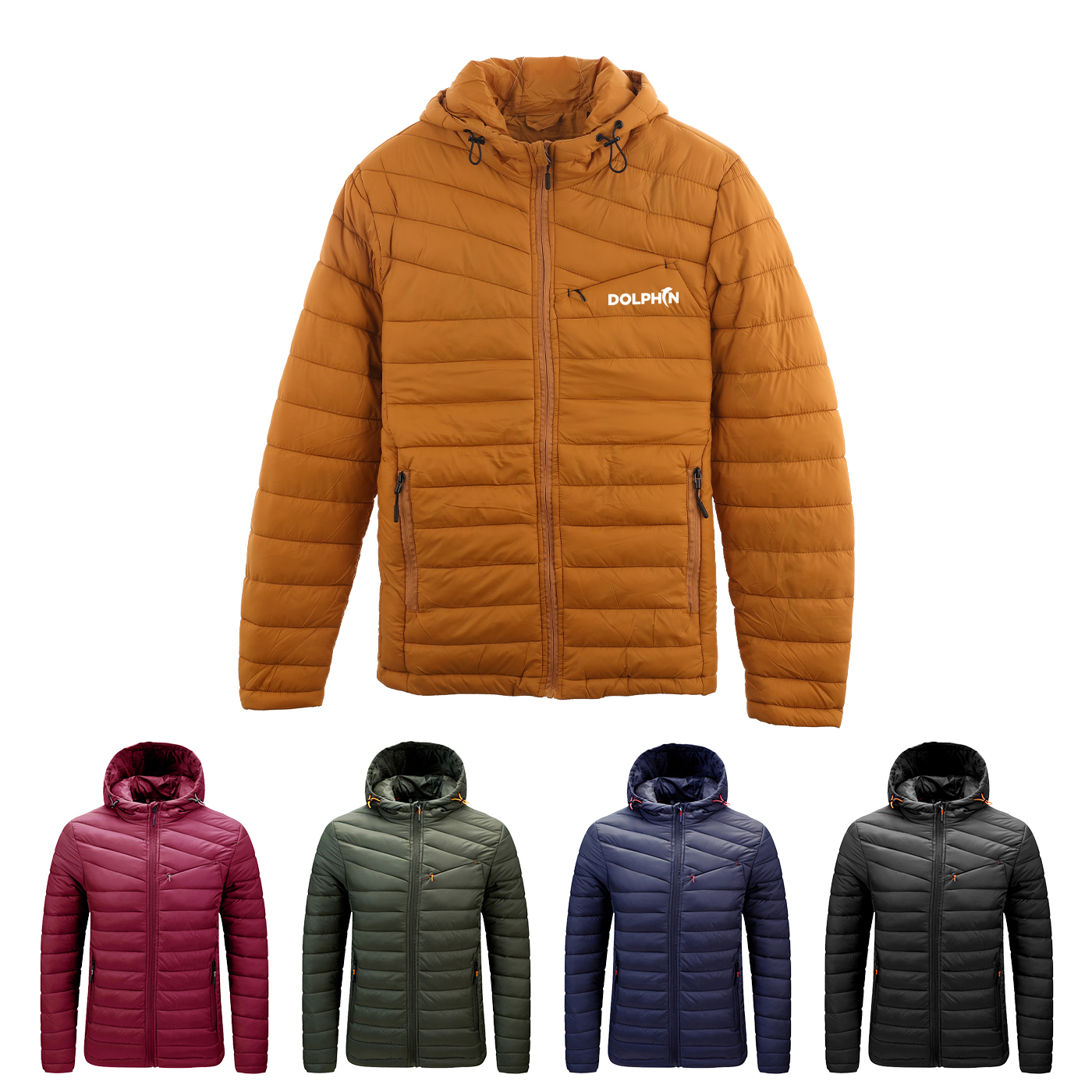 Fasergefüllte Jacke mit Kapuze