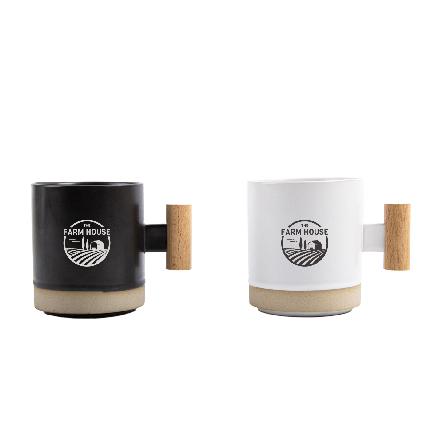 13 oz. Wooden Handle Ceramic Mug