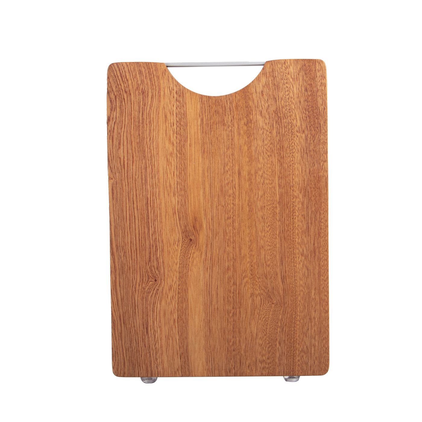 Schneidebrett mit Edelstahlgriff, Holz