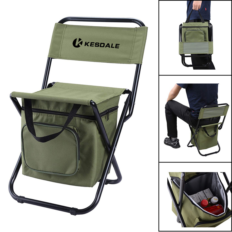 Folding Stool Chair With BBQ Cooler Bag