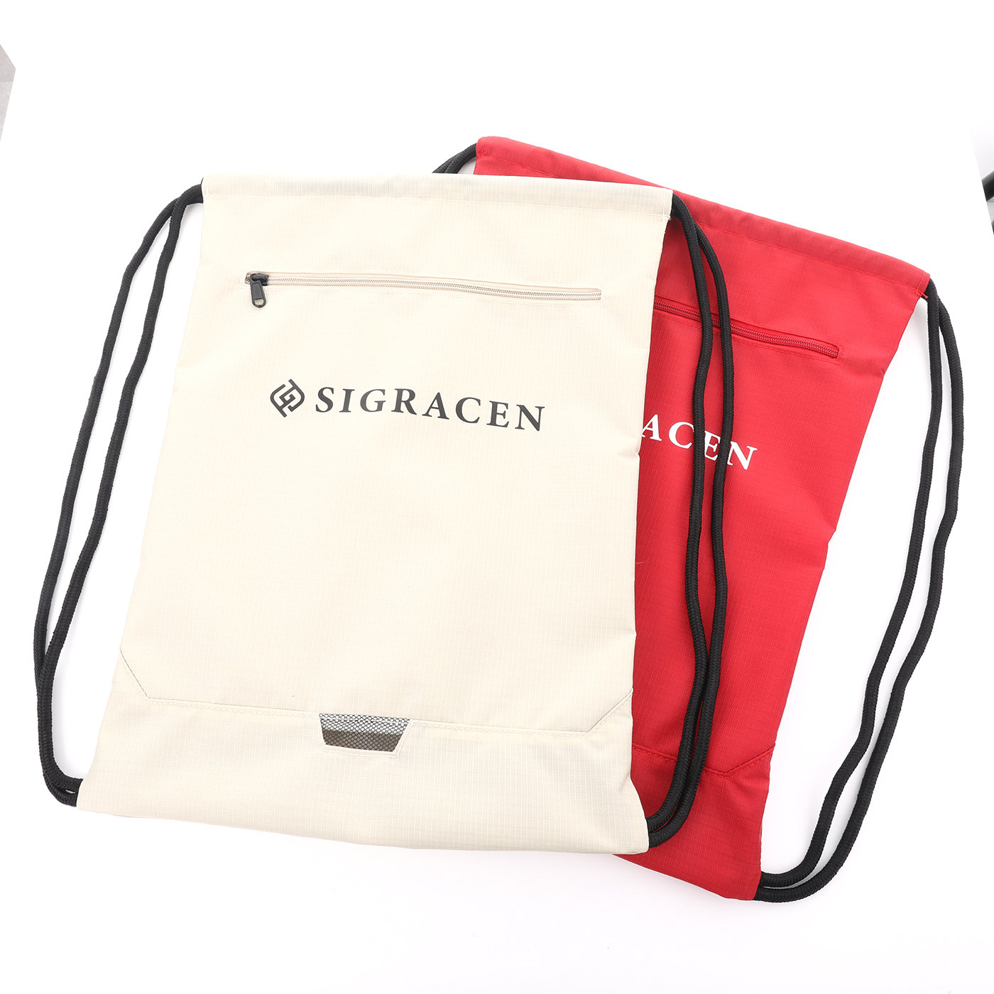 Rucksack mit Kordelzug und Reißverschluss, RPET