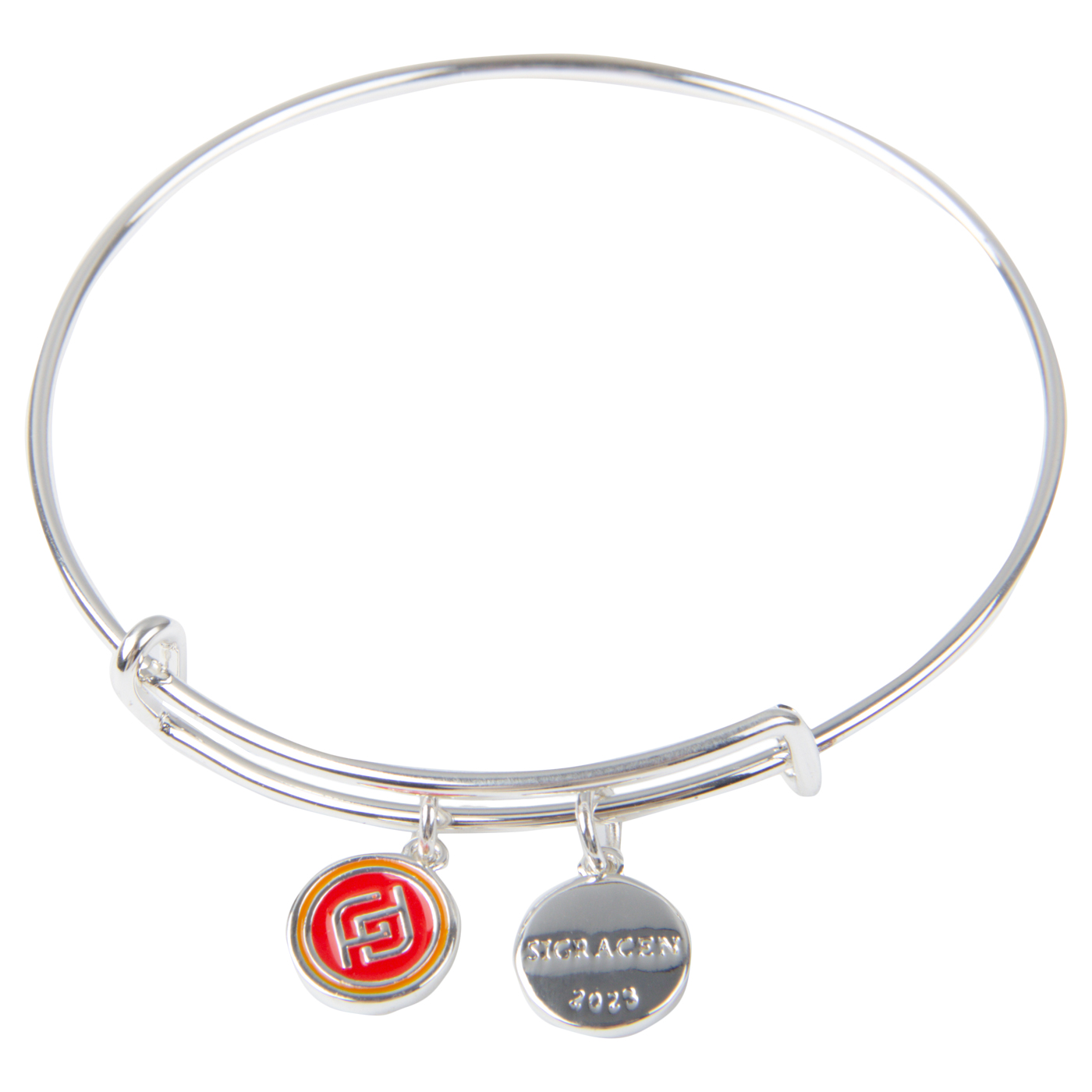 Personalized Adjustable Charm Bangle Bracelet