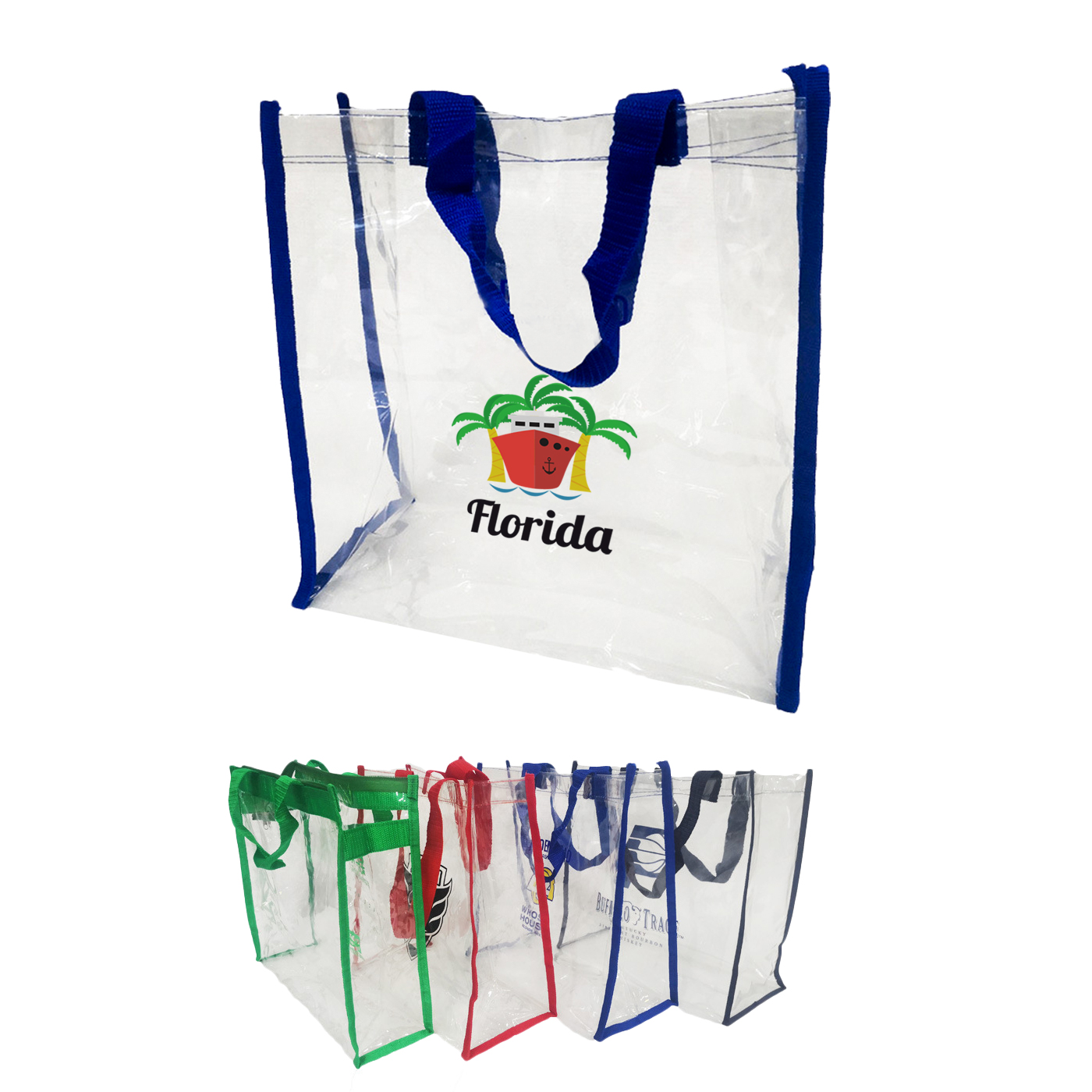 Einkaufstasche, transparent, PVC, individuell