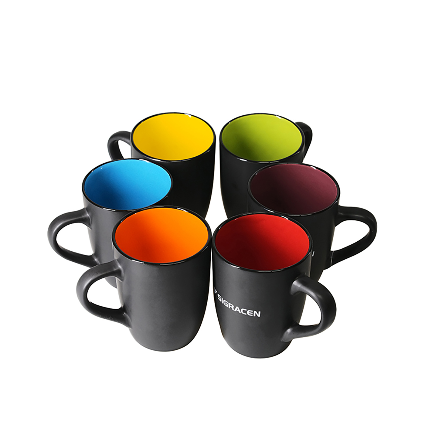 Black Matte Ceramic Mug With Colored Interior1