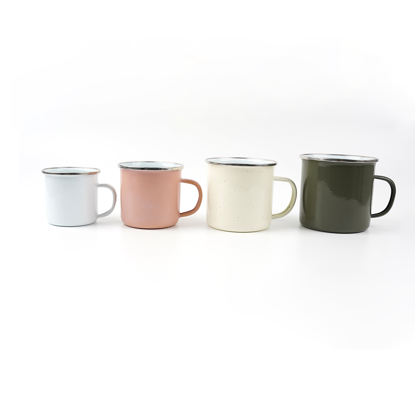Custom 500ml Enamel Mug With Silver Rim3