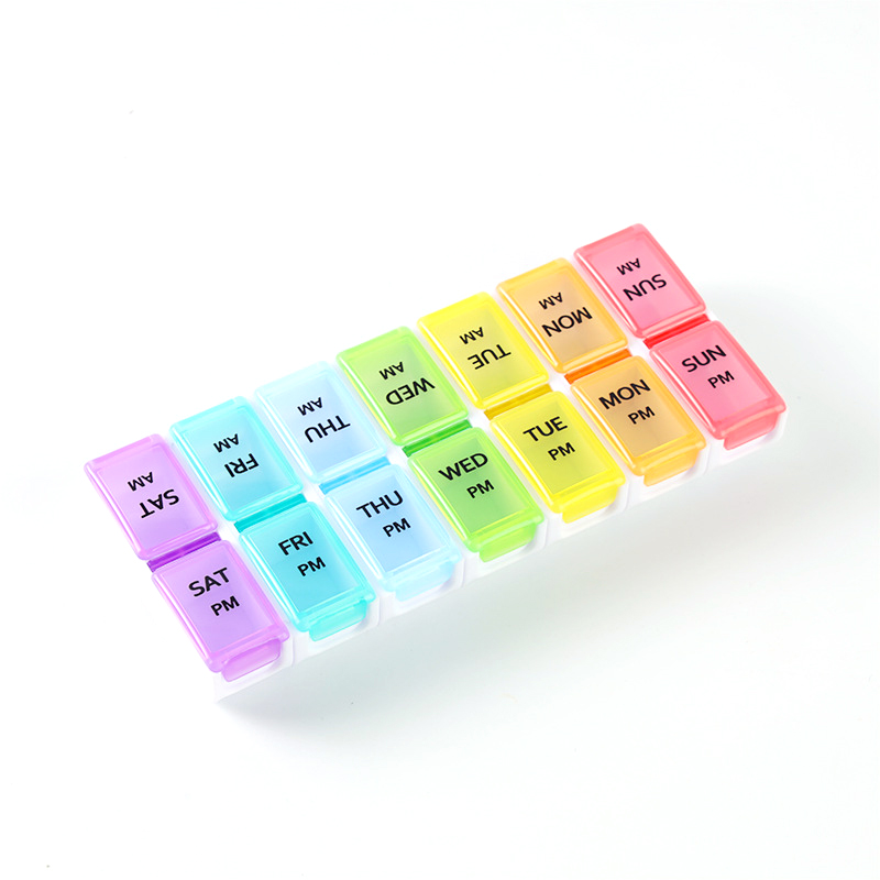 Pillendose, 7-Tage-Pillendose, Pillendose mit 14 Fächern