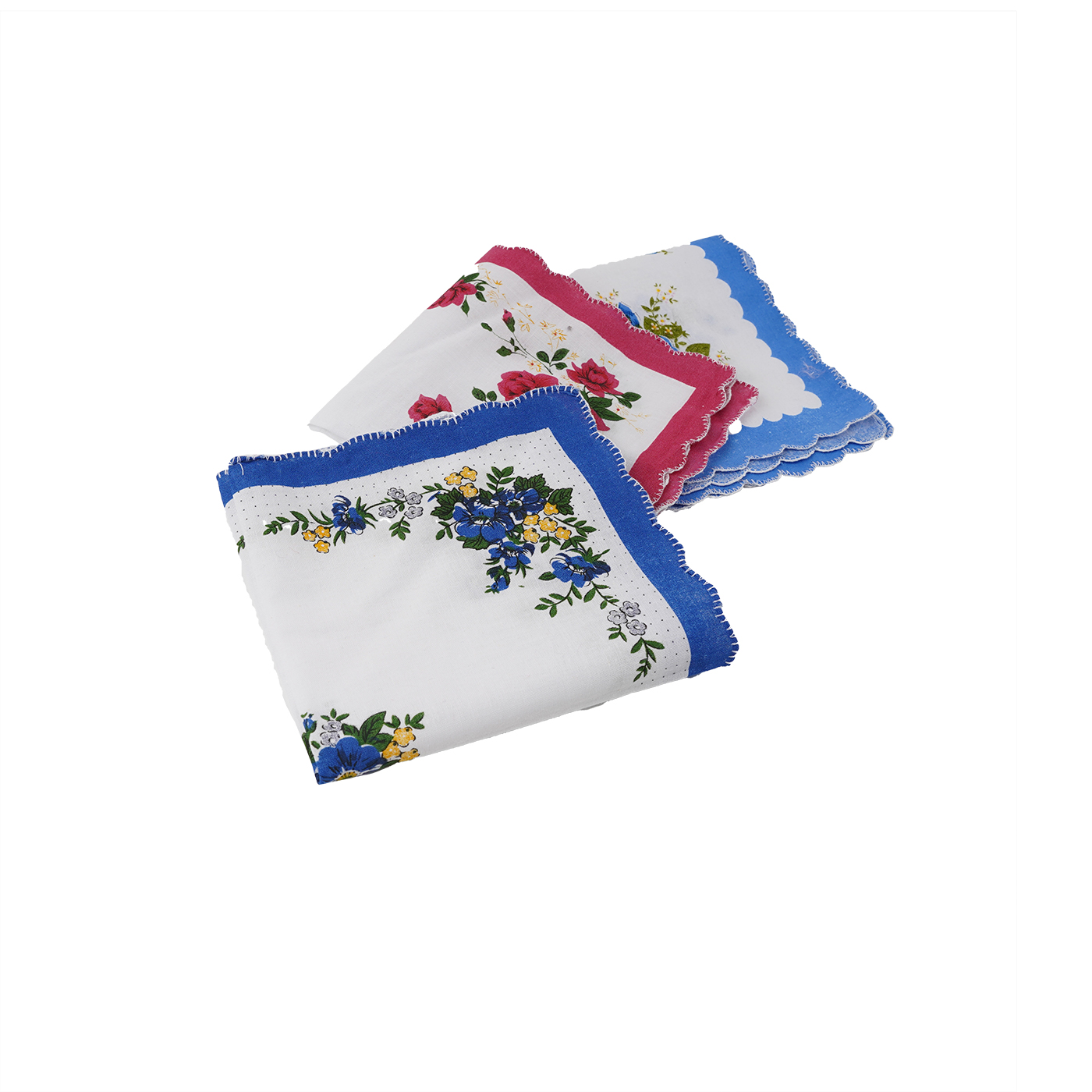 Vintage Floral Print Cotton Handkerchief