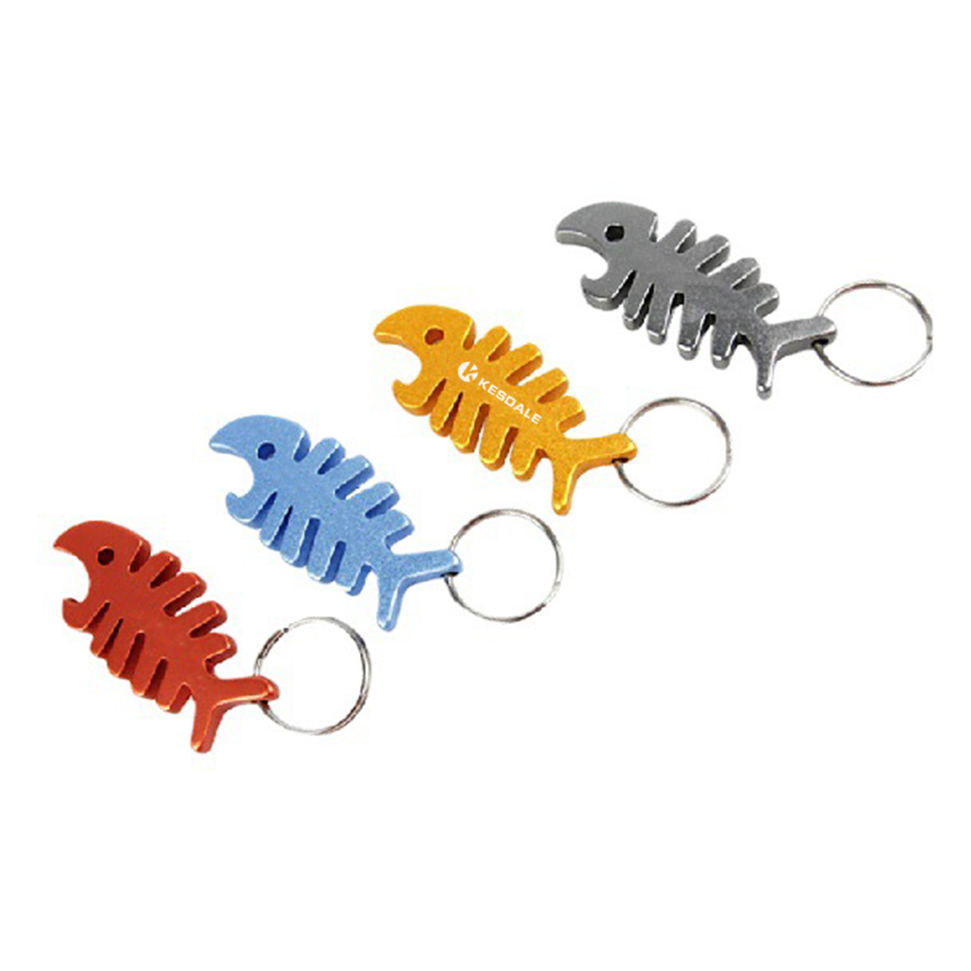 Custom Fishbone Bottle Opener Keychain