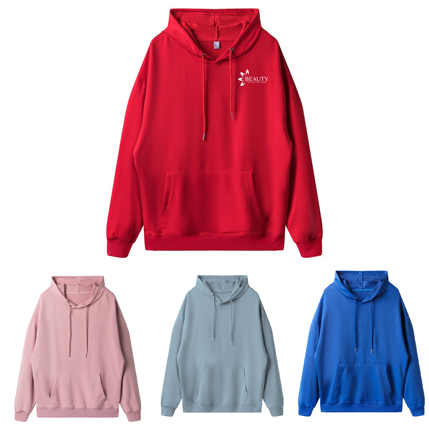 Fleece-Kapuzenpullover, 480 g