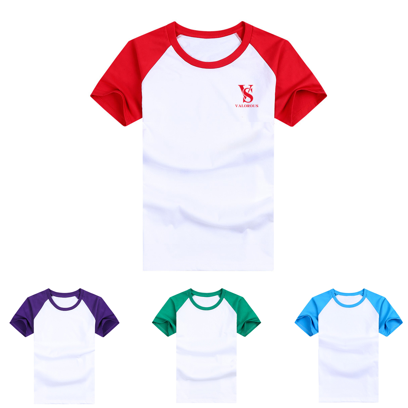 Kid's Round Neck Color Block T Shirt