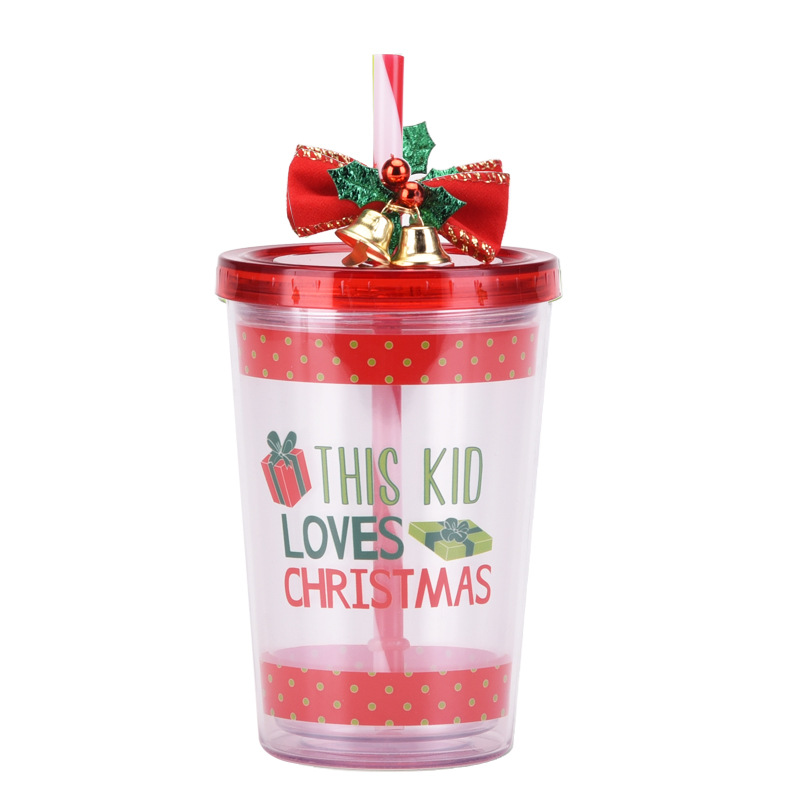 10 oz. Christmas Double Layer Plastic Tumbler