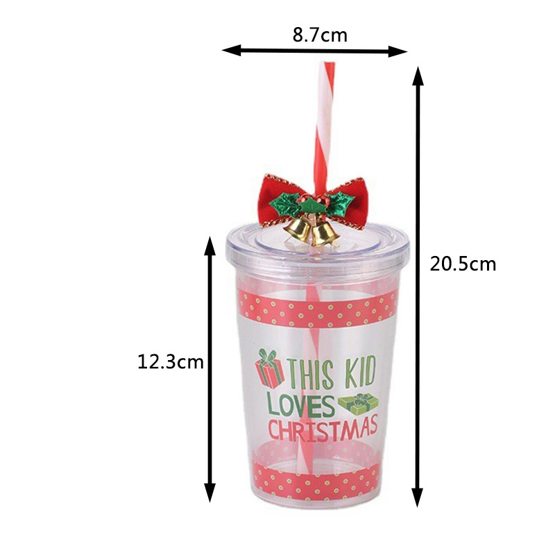 10 oz. Christmas Double Layer Plastic Tumbler2