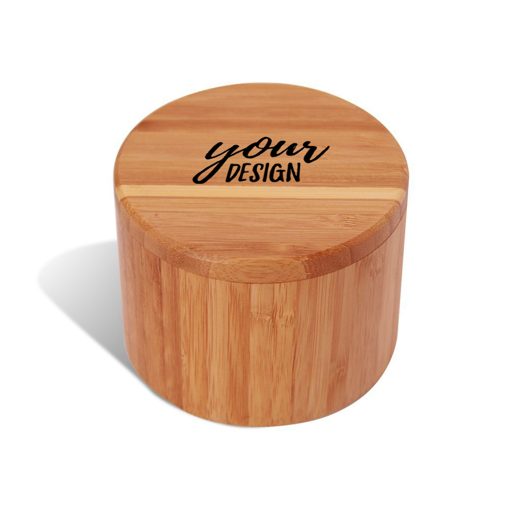 Custom Bamboo Salt Box With Lid 1